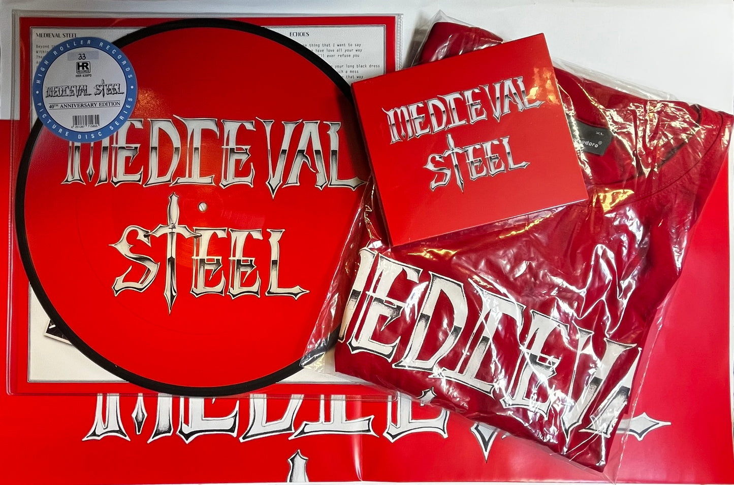 Medieval Steel Pic Disc Vinyl EP (numbered) 2024 Bundle with CD, poster & T-Shirt